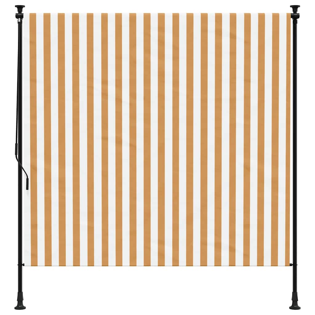 vidaXL Außenrollo Orange und Weiß 200x270 cm Stoff und Stahl