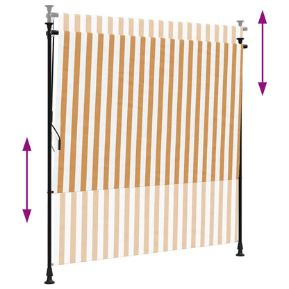 vidaXL Außenrollo Orange und Weiß 200x270 cm Stoff und Stahl