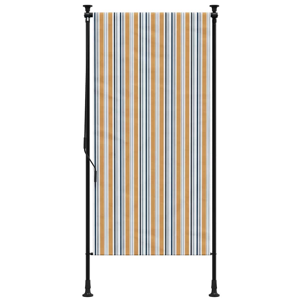 vidaXL Außenrollo Gelb und Weiß 100x270 cm Stoff und Stahl