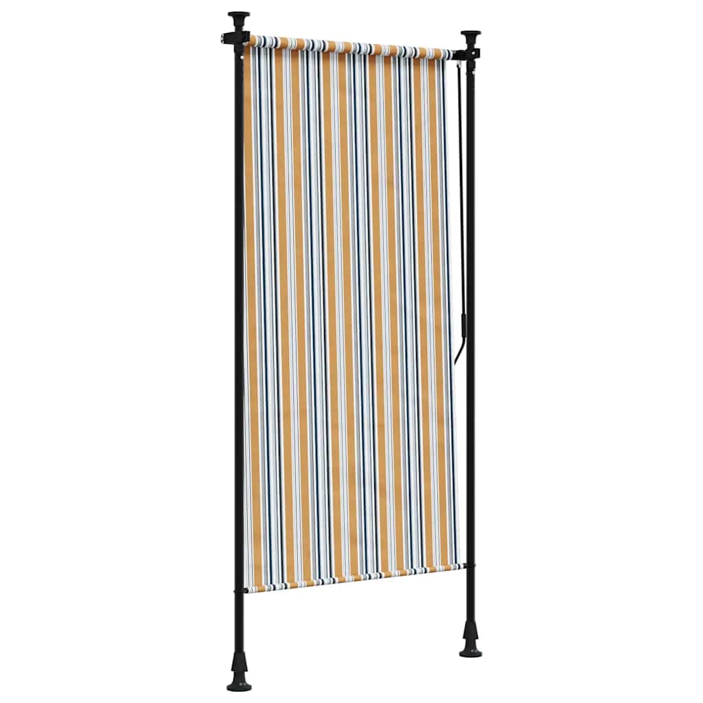 vidaXL Außenrollo Gelb und Weiß 100x270 cm Stoff und Stahl