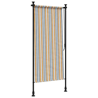 vidaXL Außenrollo Gelb und Weiß 100x270 cm Stoff und Stahl