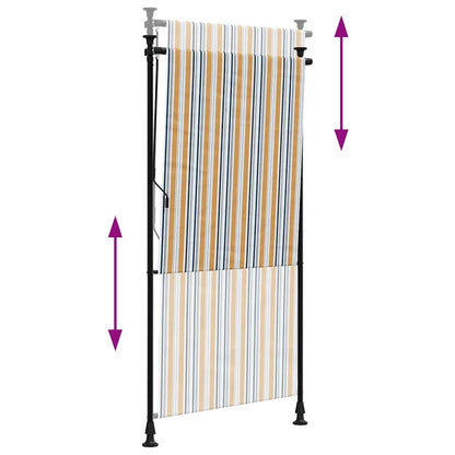 vidaXL Außenrollo Gelb und Weiß 100x270 cm Stoff und Stahl