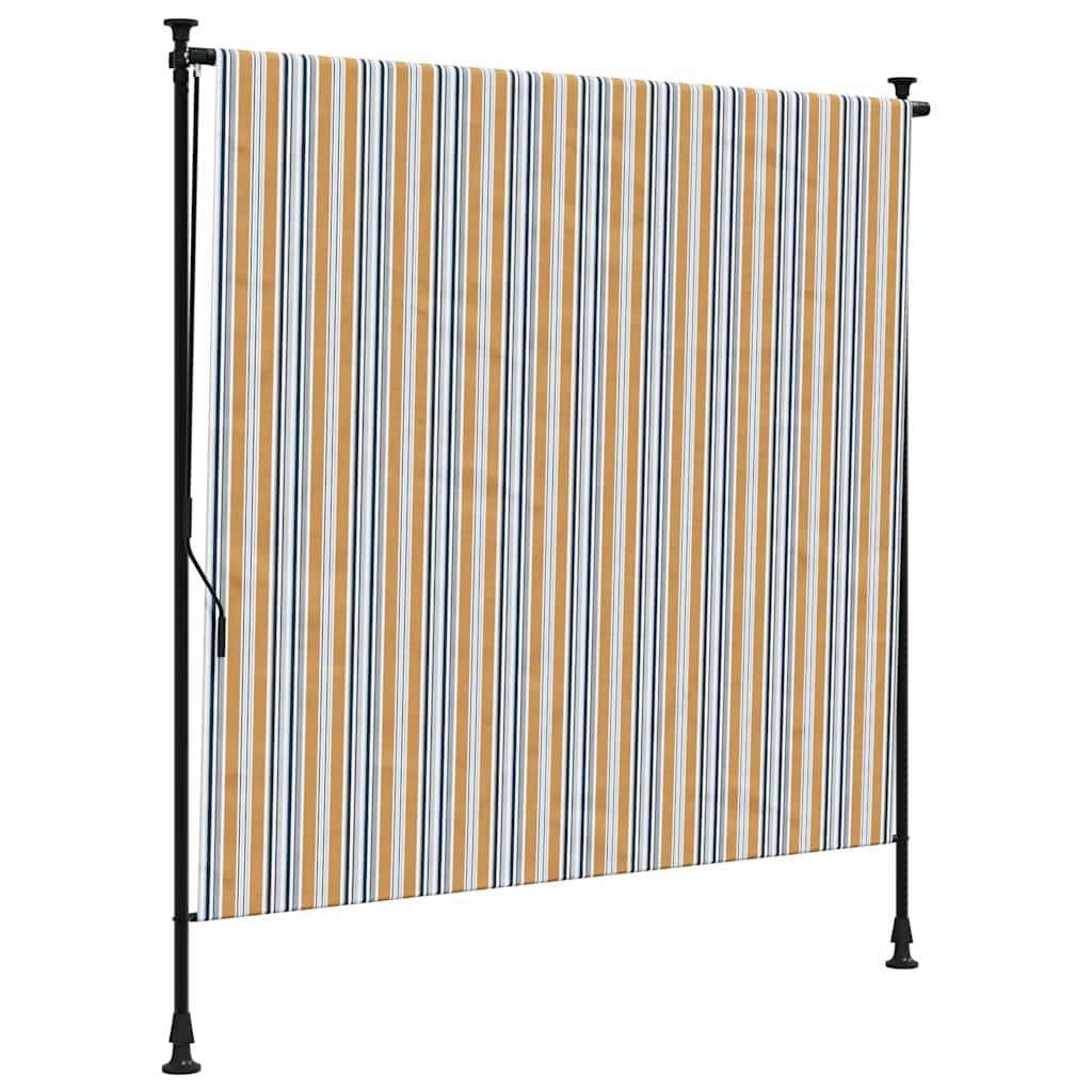 vidaXL Außenrollo Gelb und Weiß 150x270 cm Stoff und Stahl