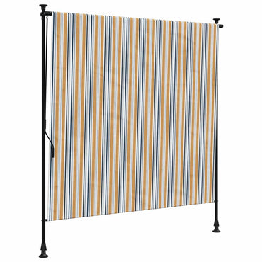 vidaXL Außenrollo Gelb und Weiß 150x270 cm Stoff und Stahl