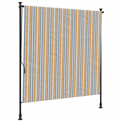 vidaXL Außenrollo Gelb und Weiß 150x270 cm Stoff und Stahl
