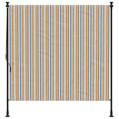vidaXL Außenrollo Gelb und Weiß 150x270 cm Stoff und Stahl