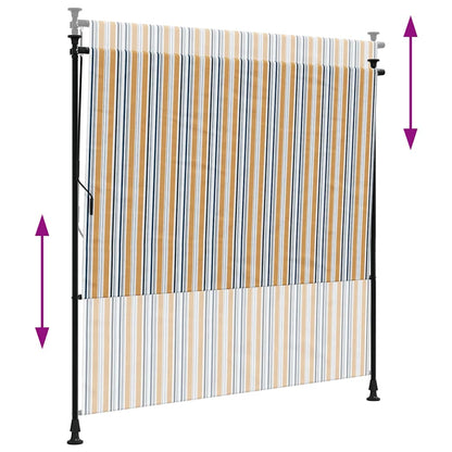 vidaXL Außenrollo Gelb und Weiß 150x270 cm Stoff und Stahl