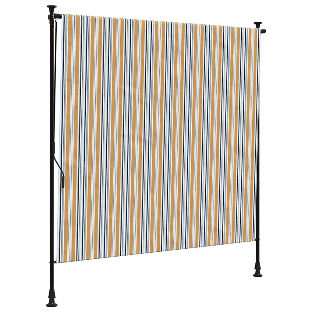 vidaXL Außenrollo Gelb und Weiß 200x270 cm Stoff und Stahl