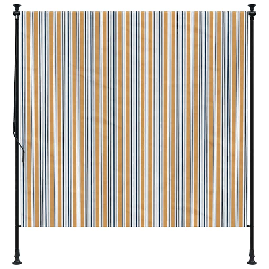 vidaXL Außenrollo Gelb und Weiß 200x270 cm Stoff und Stahl
