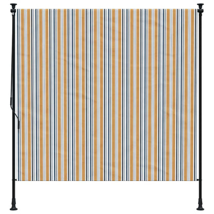 vidaXL Außenrollo Gelb und Weiß 200x270 cm Stoff und Stahl