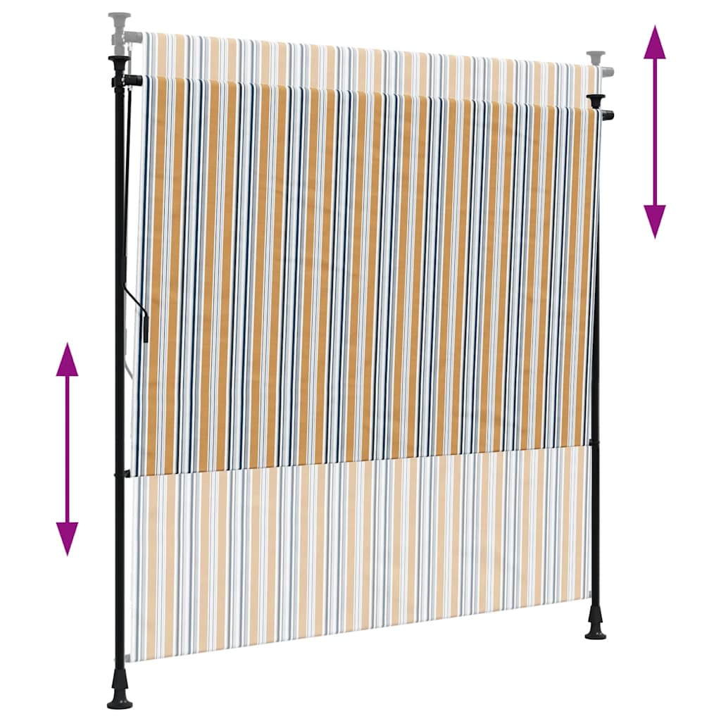vidaXL Außenrollo Gelb und Weiß 200x270 cm Stoff und Stahl