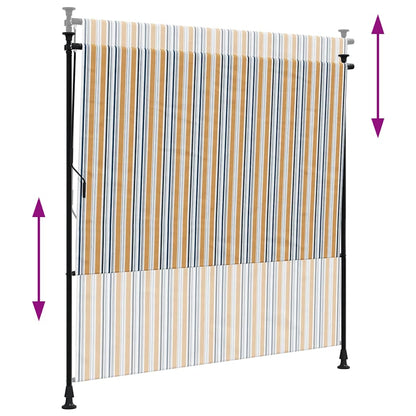 vidaXL Außenrollo Gelb und Weiß 200x270 cm Stoff und Stahl
