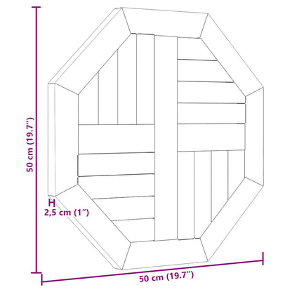 vidaXL Tischplatte 50x50x2,5 cm Achteckig Massivholz Teak