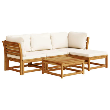 vidaXL Salon de jardin 5 pcs avec coussins Bois d'acacia massif