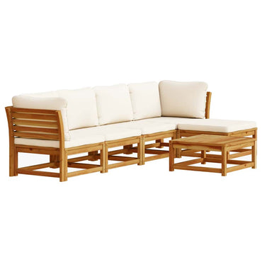 vidaXL Salon de jardin 6 pcs avec coussins Bois d'acacia massif