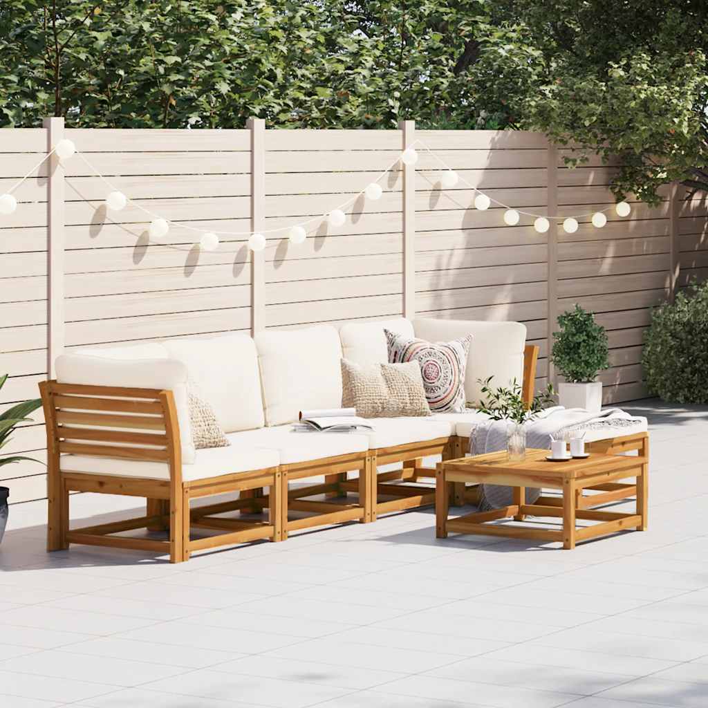 vidaXL Salon de jardin 6 pcs avec coussins Bois d'acacia massif