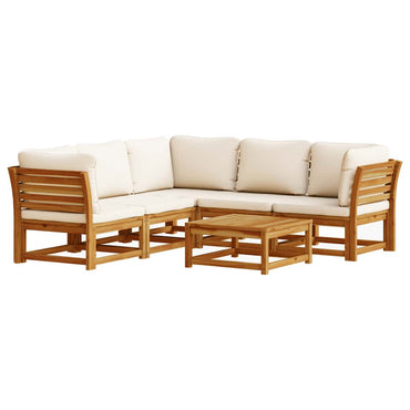 vidaXL Salon de jardin 6 pcs avec coussins Bois d'acacia massif