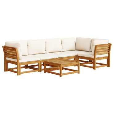 vidaXL Salon de jardin 6 pcs avec coussins Bois d'acacia massif