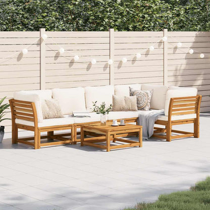 vidaXL Salon de jardin 6 pcs avec coussins Bois d'acacia massif