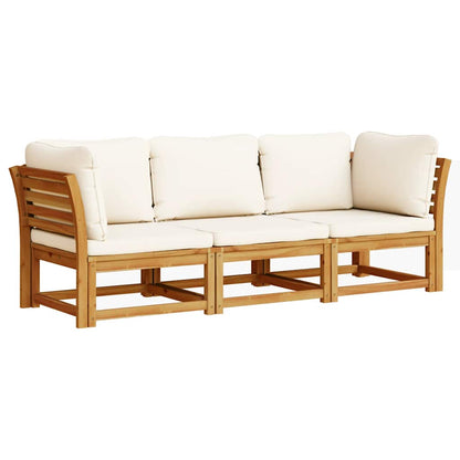 vidaXL Ensemble de salon de jardin 3 pcs avec coussins Bois d'acacia massif