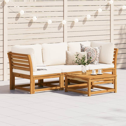 vidaXL Ensemble de salon de jardin 3 pcs avec coussins Bois d'acacia massif