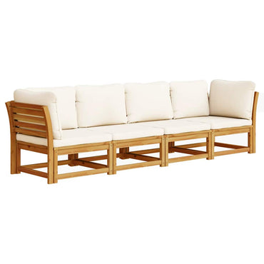 vidaXL Salon de jardin 4 pcs avec coussins Bois d'acacia massif