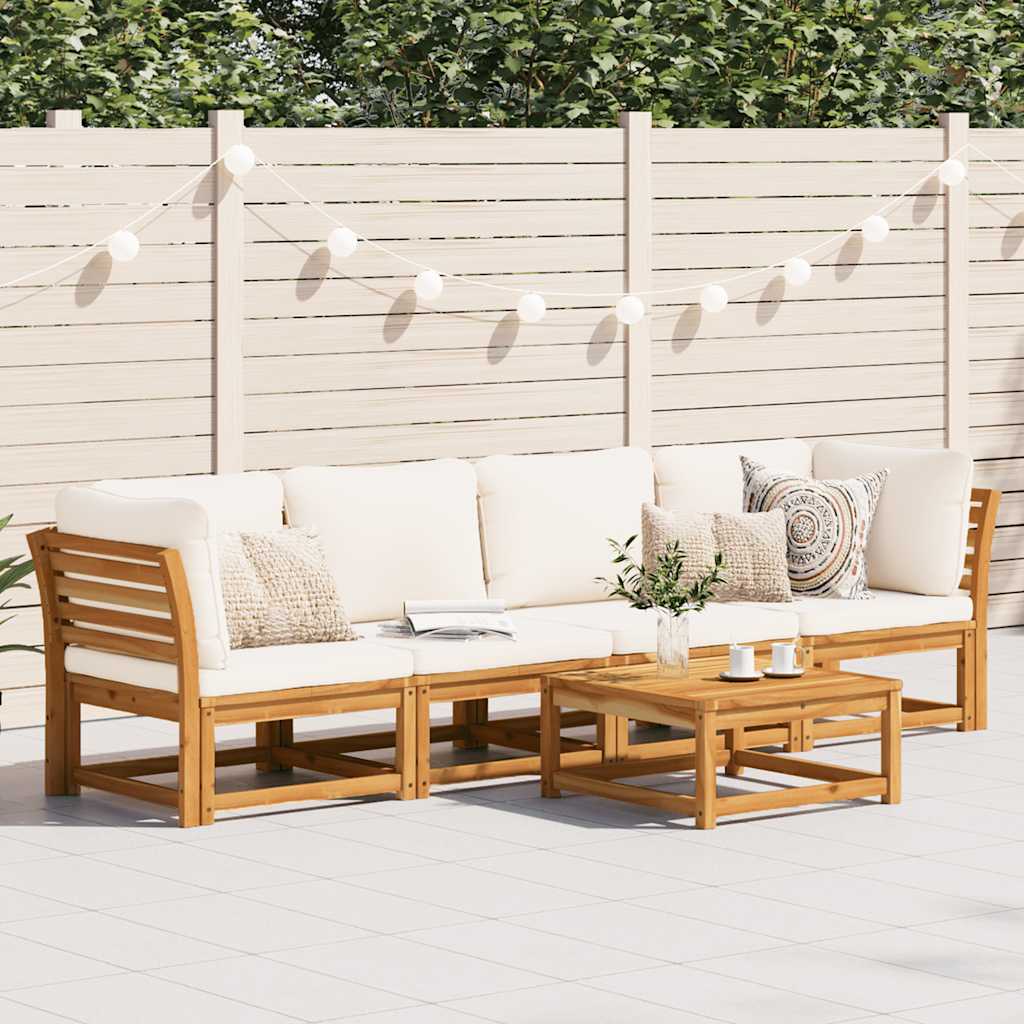 4-tlg. Garten-Lounge-Set mit Kissen Massivholz Akazie