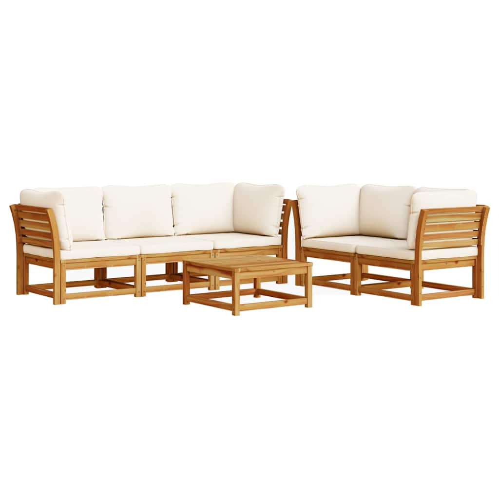 vidaXL Salon de jardin 6 pcs avec coussins Bois d'acacia massif