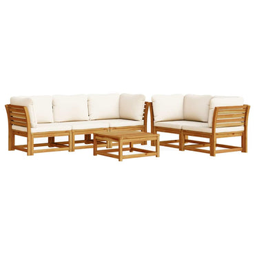 vidaXL Salon de jardin 6 pcs avec coussins Bois d'acacia massif