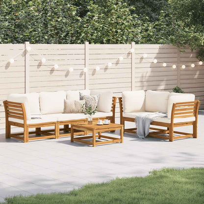 vidaXL Salon de jardin 6 pcs avec coussins Bois d'acacia massif