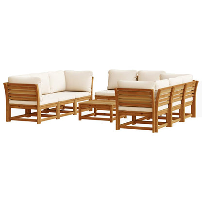 vidaXL 9-tlg. Garten-Lounge-Set mit Kissen Massivholz Akazie