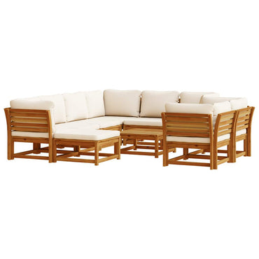 vidaXL Salon de jardin 10 pcs avec coussins Bois d'acacia massif