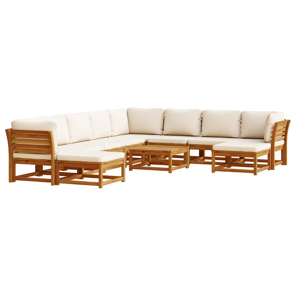 vidaXL Salon de jardin 11 pcs avec coussins Bois d'acacia massif