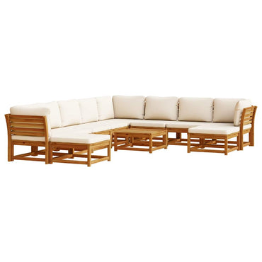 vidaXL Salon de jardin 11 pcs avec coussins Bois d'acacia massif