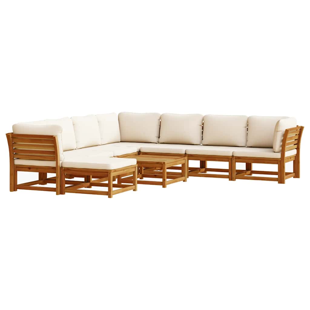 vidaXL 9-tlg. Garten-Lounge-Set mit Kissen Massivholz Akazie