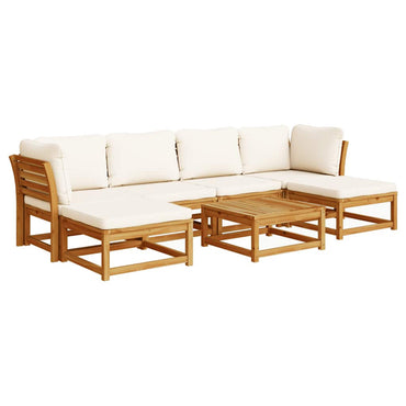 vidaXL Salon de jardin 7 pcs avec coussins, bois d'acacia massif