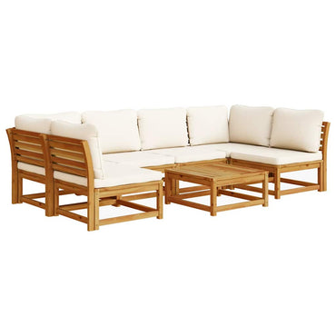 vidaXL Salon de jardin 7 pcs avec coussins, bois d'acacia massif