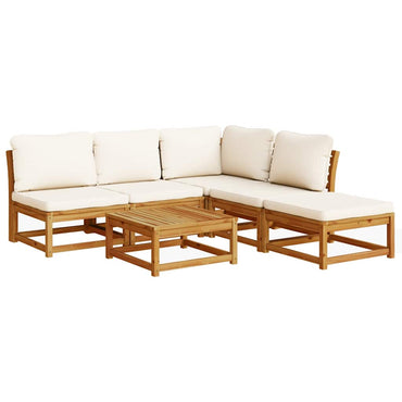 vidaXL Salon de jardin 6 pcs avec coussins Bois d'acacia massif