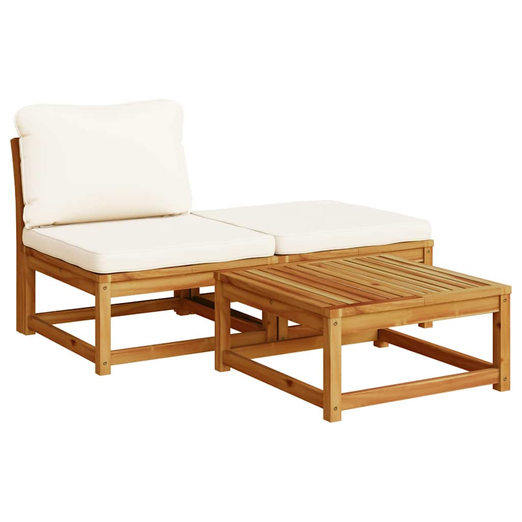 vidaXL 4-tlg. Garten-Lounge-Set mit Kissen Massivholz Akazie