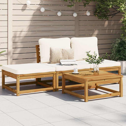 vidaXL 4-tlg. Garten-Lounge-Set mit Kissen Massivholz Akazie