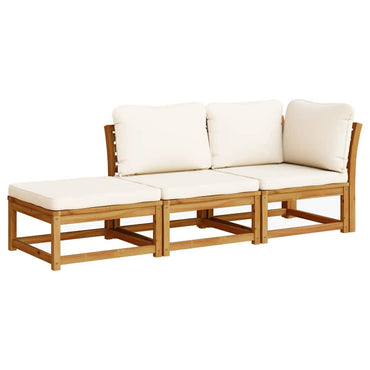 vidaXL Ensemble de salon de jardin 3 pcs avec coussins Bois d'acacia massif