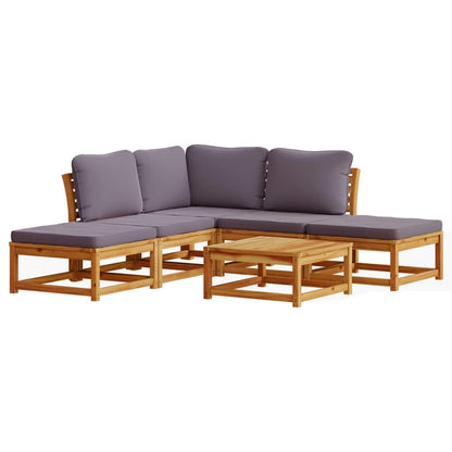 vidaXL 6-tlg. Garten-Lounge-Set mit Kissen Massivholz Akazie
