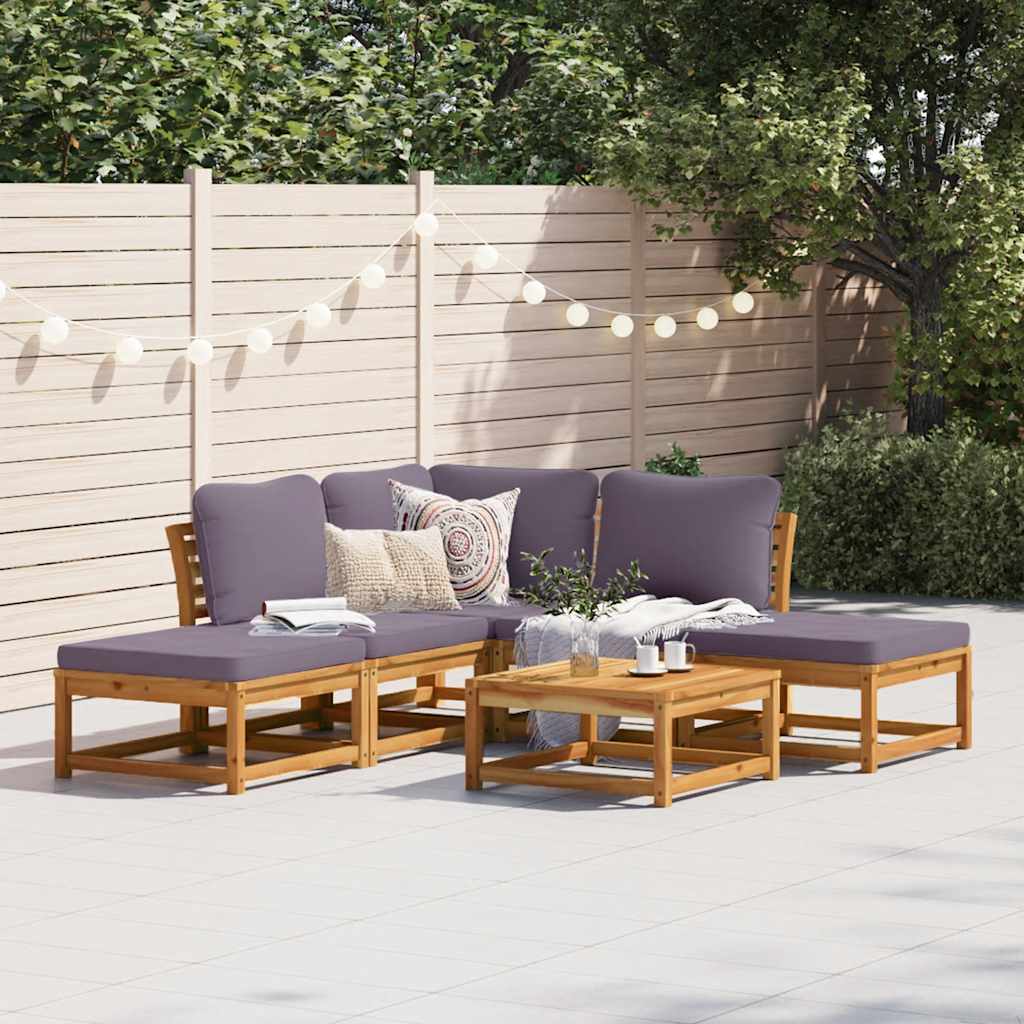 vidaXL 6-tlg. Garten-Lounge-Set mit Kissen Massivholz Akazie