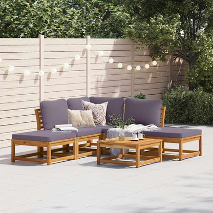 vidaXL 6-tlg. Garten-Lounge-Set mit Kissen Massivholz Akazie