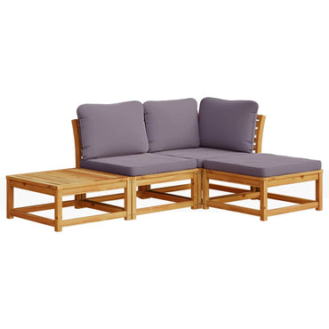 vidaXL Salon de jardin 4 pcs avec coussins Bois d'acacia massif
