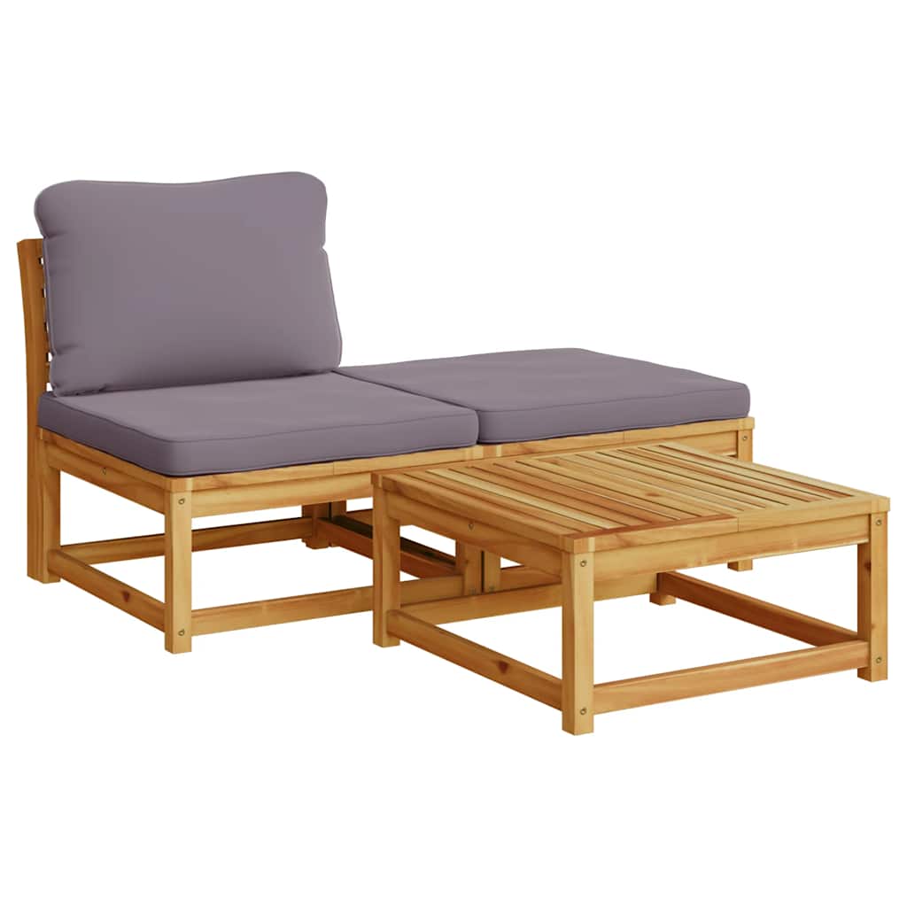 vidaXL 4-tlg. Garten-Lounge-Set mit Kissen Massivholz Akazie