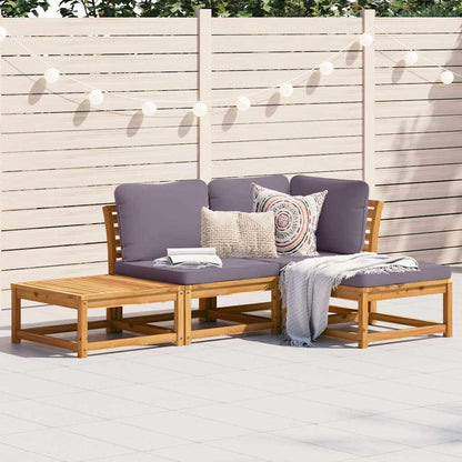 vidaXL 4-tlg. Garten-Lounge-Set mit Kissen Massivholz Akazie