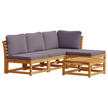 vidaXL Salon de jardin 5 pcs avec coussins Bois d'acacia massif