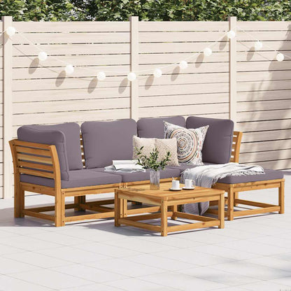 vidaXL 5-tlg. Garten-Lounge-Set mit Kissen Massivholz Akazie
