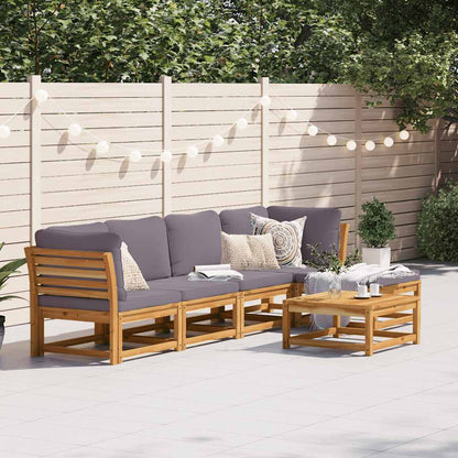 vidaXL Salon de jardin 6 pcs avec coussins Bois d'acacia massif